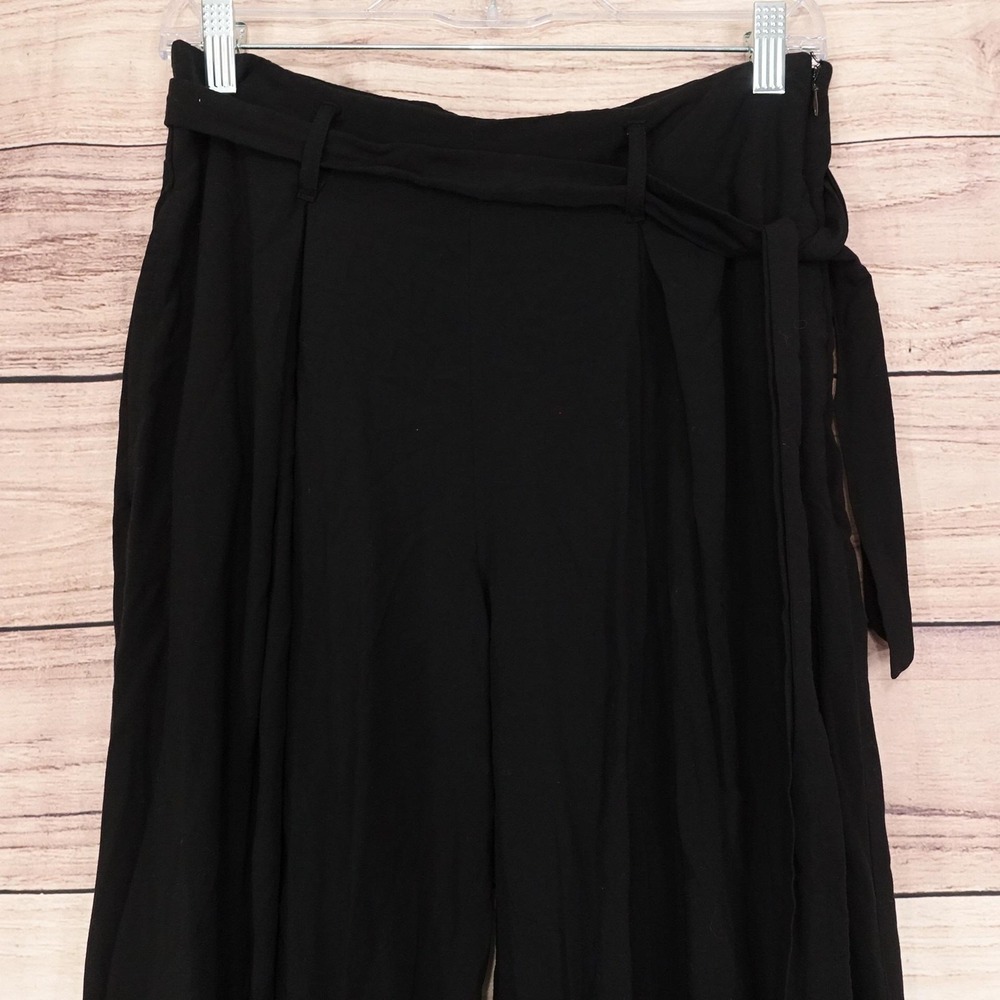 Banana Republic Pants Womens 4 Black Flowy Crepe Belted Dress Pants 29x27.5 - Picture 2 of 10